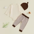 thumbnail image 4 of larppty Newborn Baby Boy Football Outfits Letter Romper Pants Set Winter Clothes | Letter Print, Crewneck, Elastic Waist Pants, Suitable for Football Activities and Fall Winter, 4 of 4