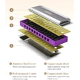 thumbnail image 2 of Eastar Major Blues Diatonic Harmonica 10 Holes C Key Beginner Harmonica for Kids Adults Students Purple, 2 of 7