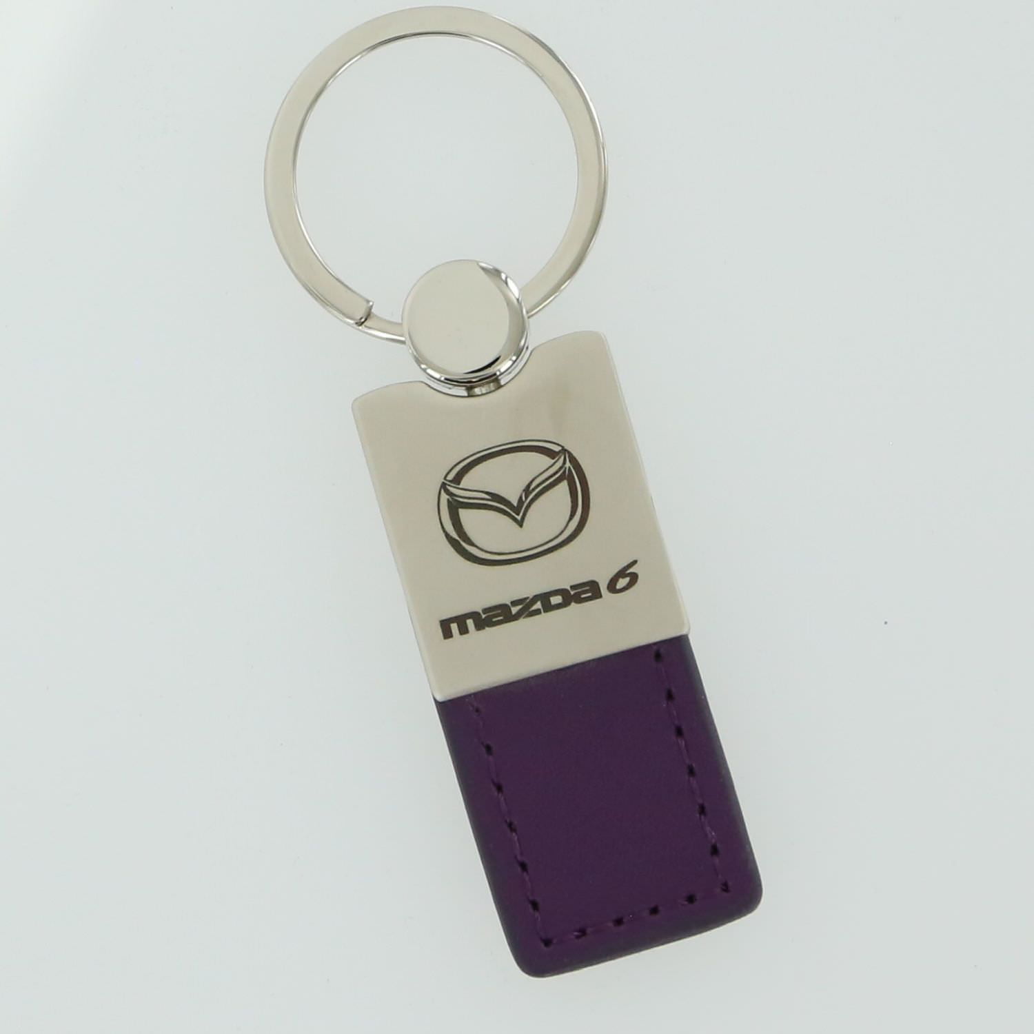 Duo Premium Purple Leather Mopar Keychain & Keyring 