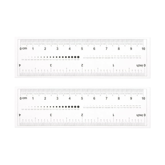 Flexible Ruler 4 Inch 0.5mm Scale PET Plastic Covered Film Straight Ruler, 2 Pieces