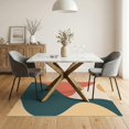 thumbnail image 2 of ODIKA 5'x7' Teal Terracotta Sunseeker Design Washable Area Rug Modern Abstract Flowing Shapes Pattern Non-Slip, Low Pile, Stain Resistant for Guest Room, Lounge, Apartment, 2 of 6