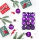 thumbnail image 5 of Fiudx Adornos Navideños, Plástico Irresponsable, Bolas para Decorar Árbol de Navidad, para Fiestas En Casa, Diseño Familiar, Juego Morado de 24 Piezas, Decoración Navideña, Elegante Solución para Esc, 5 of 6