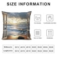 thumbnail image 5 of Chilfamy Beach Ocean Sunset/Sunrise Pillow Covers for Couch Sofa Indoor Outdoor Square Design Short Plush 1PC 18x18in, 5 of 5