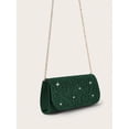 thumbnail image 3 of RUMANLAND Women's Emerald Green Rhinestone Pleated Evening Clutch Purse Elegant Formal Handbag for Wedding Party Prom, 3 of 7