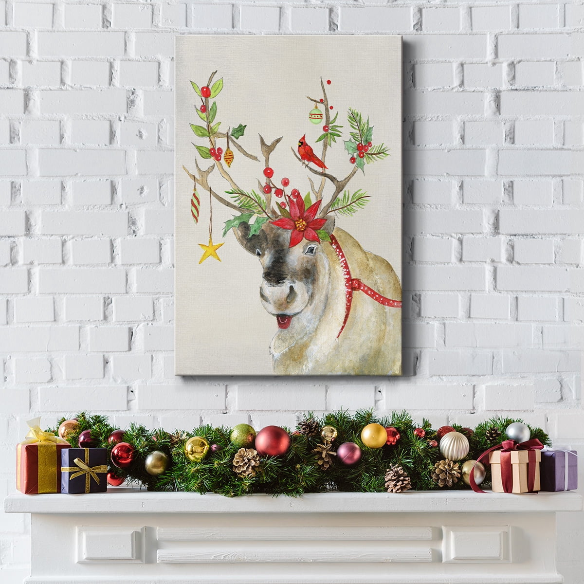Playful Reindeer II- Gallery Wrapped Canvas