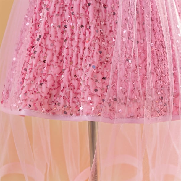 【non】Treat Girl's tulle frill jersey Kid Girl Dress Ruffle Toddler Tulle Dress Girls Summer Dresses