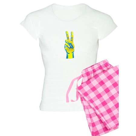 

CafePress - Peace For Ukraine Ukrainian Hand Peace Sig Pajamas - Women s Light Pajamas
