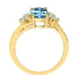 thumbnail image 3 of Mauli Jewels Rings for Women 1.45 Carat Diamond And Oval Shape Blue Topaz Ring 4 Prong 10K Yellow Gold, 3 of 6