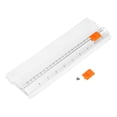 thumbnail image 1 of Unique Bargains Paper Trimmer, Plastic Portable A5 Paper Cutter Slicer Tool with Side Ruler Cutter Head, White, 1 of 6