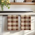 thumbnail image 7 of Brown Plaid Kitchen Towels Set of 3, Modern Abstract Ombre Gingham Checkered Absorbent Dish Towels for Kitchen, Microfiber Hand Towel, Quick Drying Tea Towel for Cleaning Decorative Dishcloths, 7 of 7