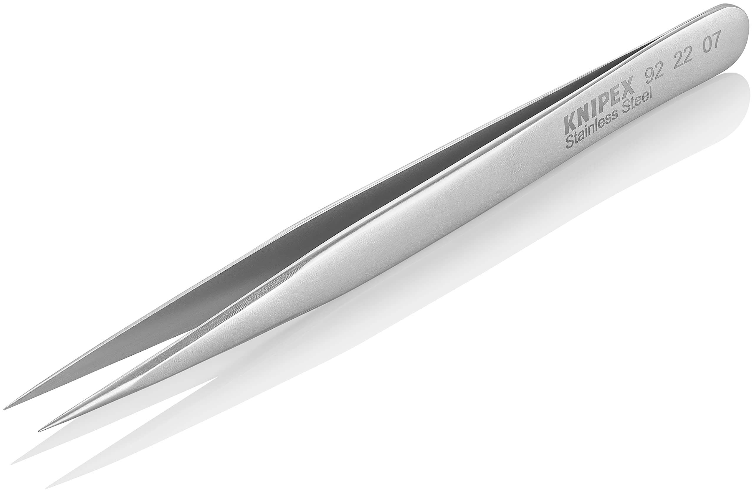 KNIPEX Tools - Precision Tweezers, Stainless, Anti-Magnetic, Acid-Proof (922207)