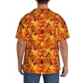 thumbnail image 3 of Sigee Autumn Maple Leaf Pile for Men's Casual Short Sleeve Button Down Shirts Men's Shirts Summer-Large, 3 of 5