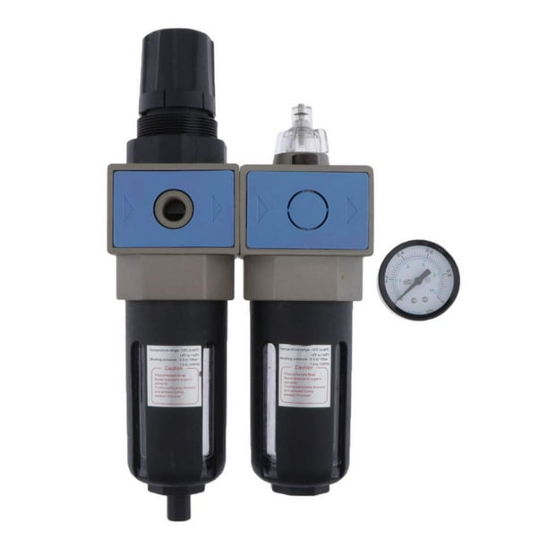 UFR/L03 3/8 Air Compressor Filter with Gauge Leakfree Oil Water