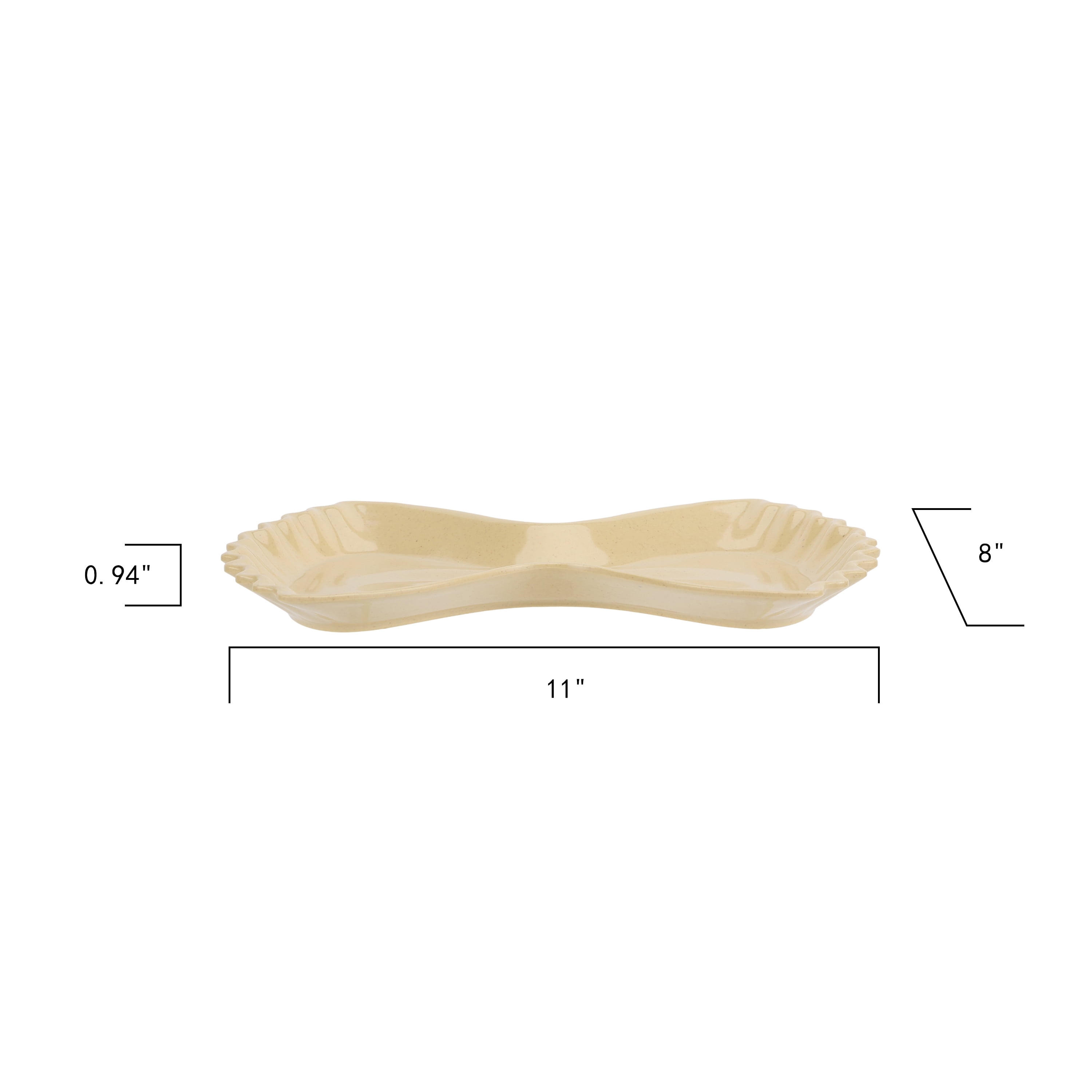 Just Feed Me by Jessie James Decker Pasta Shaped Serving Tray, Cream