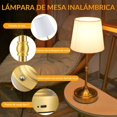 thumbnail image 4 of Lampara de Mesa LED Inalámbrica, Lámparas de Escritorio Tactil Recargable, 5200 mAh Portátil Mesa de Noche con Pantalla de Tela, Brillo Ajustable Decorativa para Dormitorio, Comedor, Patio, 4 of 8