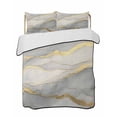 thumbnail image 2 of Quilts Full Size, Marble Grey Soft Comforter Bedding Set for Bed, Modern Gold Luxury Neutral Texture Lightweight Quilted Bedspread with Pillow Cover(2 Pieces) for All Season, 78x90 Inch, 2 of 6