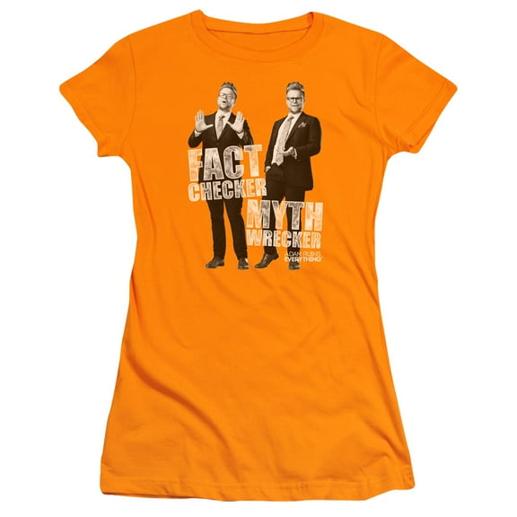 Adam Ruins Everything Fact Checker Myth Wrecker S/S Junior Women's T-Shirt Sheer Orange