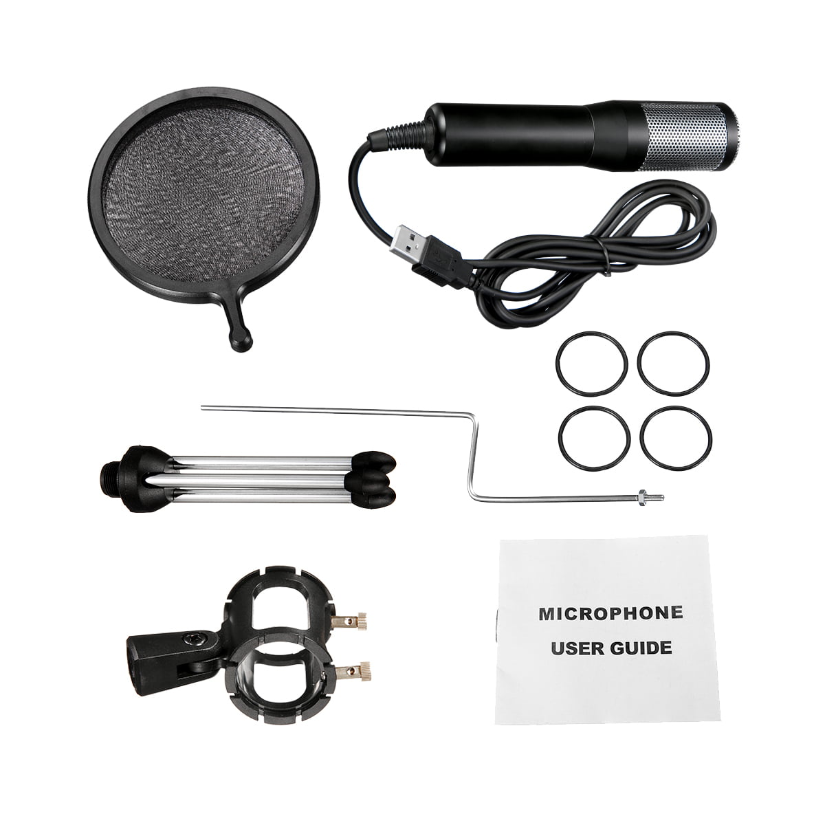 Professional USB Condenser Microphone NASUM Metal USB Condenser Recording Microphone Plug and Play Computer Microphone for Podcasting Field Recordings Interviews Voiceovers Conference Calls 