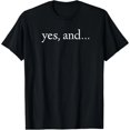 thumbnail image 1 of Playera de Comedia para Mujer - "Yes And!" Improvisación Divertida - Negra - Regalo Perfecto - Tallas S a 4XL, 1 of 7