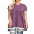 thumbnail image 1 of Fridja Womens Solid Color Summer Tops Plus-Size Lace T Shirts Flowy A-Line Tunics Tops, 1 of 7