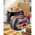 thumbnail image 5 of Fsddascl Blue Pink Rhombus Toaster Cover 2 Slice, Small Kitchen Appliance Covers, Abstract Geometric Artwork Toaster Oven Cover with Loop, Bread Machine Cover Polyester Dust Cover Protection, 5 of 5