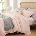 thumbnail image 2 of Pink Comforter Set Vintage Shabby Chic Bedding Soft Fluffy Comforter Set King Size All Season, 2 of 5