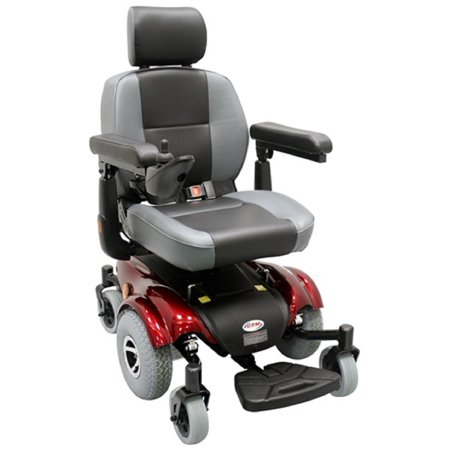 CTM - HS-2850 - Compact Mid Wheel Drive Power Chair - 19"W x 18" D - Red