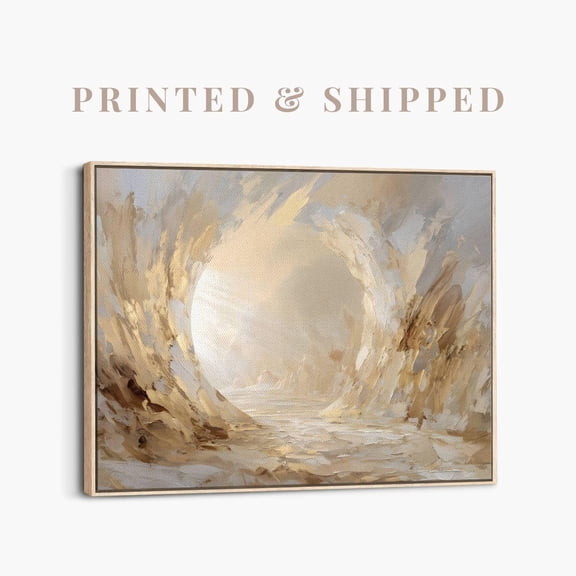 He Is Risen Abstract, Gold Empty Tomb Artwork, Modern Christian Wall Art