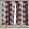 thumbnail image 2 of Ambesonne Retro Valance & Curtain, Country Style Checkered, 55"x45", Dark Coral Teal Beige, 2 of 7