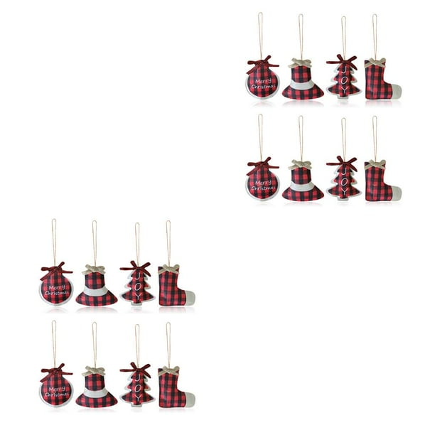 Inteprter 8 piezas de adornos colgantes de Navidad, medias no tejidas, decoración rústica, suministros para manualidades de arte festivo para niñas y No.01 2piezas Inteprter CBP160523