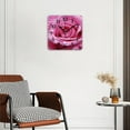 thumbnail image 2 of Non-Ticking Silent Wall Clocks Battery Operated Personalized Decor Clock for Living Room,Bedroom-Pink Rose With Water Droplets Vibrant Colors(10inch), 2 of 4