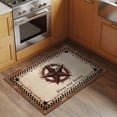 thumbnail image 2 of Entryway Rug 2'x3', Western Star Vintage Small Rug for Kitchen Bathroom Door Mat Indoor Entrance, Country Texas Stars Buffalo Plaid Brown Non-Slip Area Rugs Floor Mats Carpet Front Door Rugs, 2 of 8