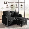 thumbnail image 6 of Daeorio 52" Upholstered Loveseat Sofa,L-Shaped Cloud Couch Comfy Chenille 2 Pillows for Small Spaces,Living Room,Bedroom and Apartment(Black), 6 of 11
