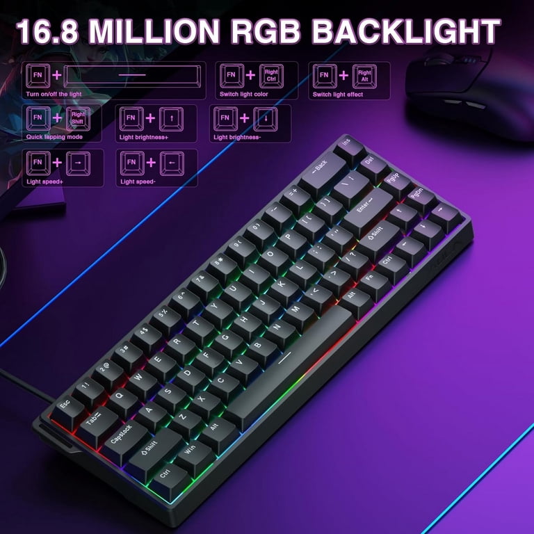 AULA WIN68 HE 68-Key Wired Hall Effect Magnetic Switch Gaming Keyboard ...