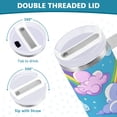 thumbnail image 5 of Cartoon Rainbow and Cloud Tumbler with Handle and Straw Lid 40 oz Insulated Vacuum Water Bottle Stainless Steel Travel Cup, 5 of 9