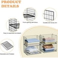 thumbnail image 5 of XCOSRACK 4-Tier Stackable Closet Organizer Baskets, Heavy-Duty Metal Wire Storage Shelves for Folded Clothes & Jeans, Foldable Wardrobe Organization for Bedroom, Black, 5 of 10
