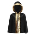 thumbnail image 2 of Runhomal Kids Boys Boxing Champion Robe Boxer Fancy Dress Boxer Uniform Hooded Capes Cloak Black Gold 10, 2 of 6