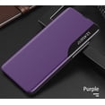 thumbnail image 2 of Luxury Flip Case for Samsung Galaxy S22 Ultra (Not S22), Premium PU Leather Smart Sleep/Wake Up Function Smart View Window Business Phone Case for Samsung Galaxy S22 Ultra BX Purple, 2 of 7
