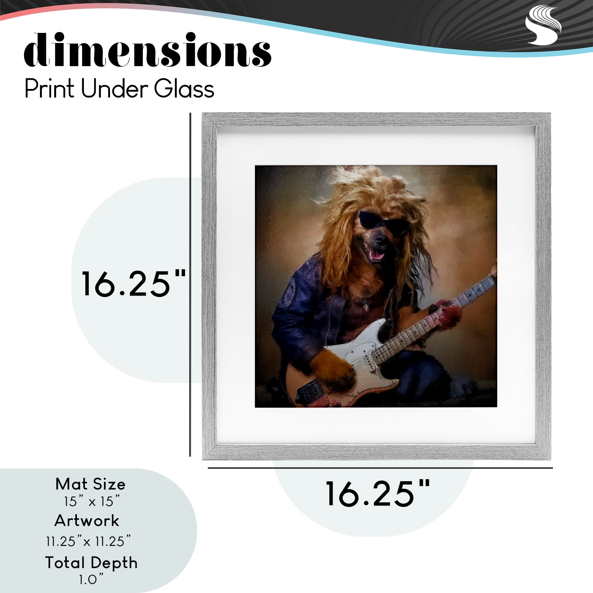 Musician Canine Clark Gray Framed Print Under Glass, design by Sean Parnell