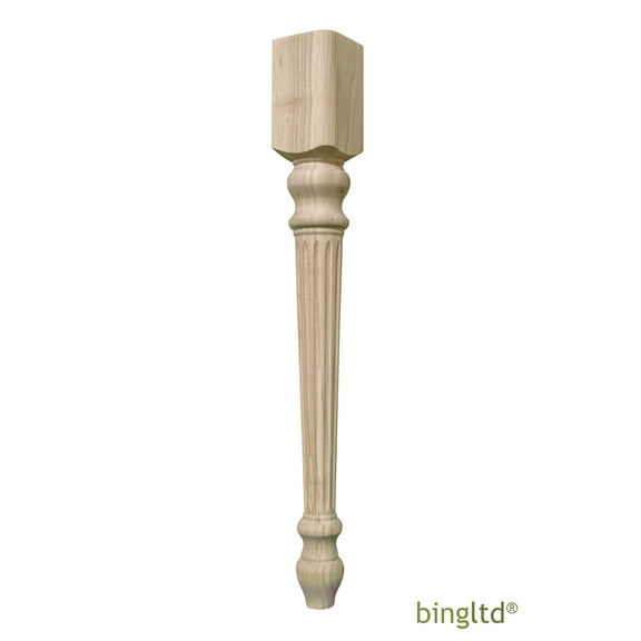 BingLTD - 29 3/4" Tall Unfinished Rubberwood Dining Table Leg - 1 PC (TL29352-RW-UNF)