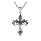 thumbnail image 1 of Collar Hombre De Cruz Llama Cadena Acero Inoxidable Gótica Lab.G, Plata, 1 of 5