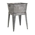 thumbnail image 1 of Benzara BM16184 Multi Functional Galvanized Metal Tub on Stand, Gray, 1 of 6