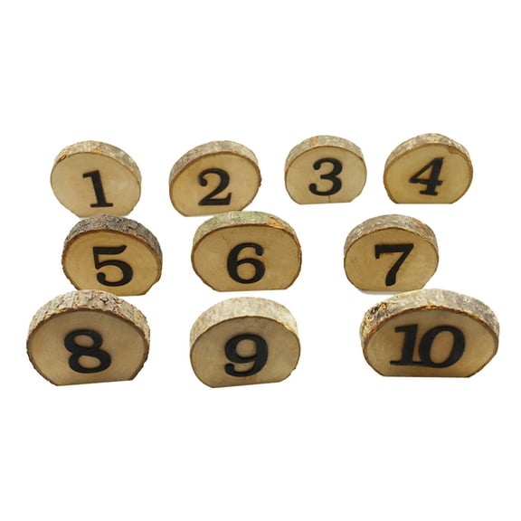 AREALER 1-10 Wooden Table Number Rustic Party Wedding Decoration Number Blocks for Wedding Reception and Table Decorations