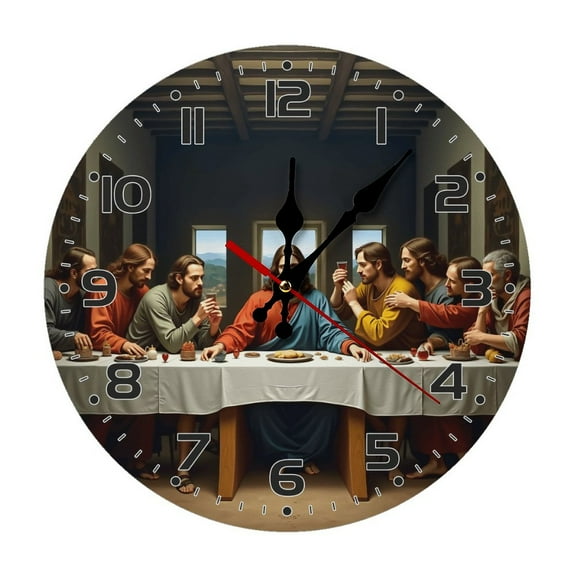 Jesus Wall Clock 10 Inch Silent Non Ticking Round Clock Decoration for Living Room Kitchen Bedroom Bathroom Office Classroom