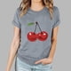 thumbnail image 4 of Puntoco Blusa de manga corta con estampado de moda para mujer, divertida camiseta de cuello redondo, 4 of 5