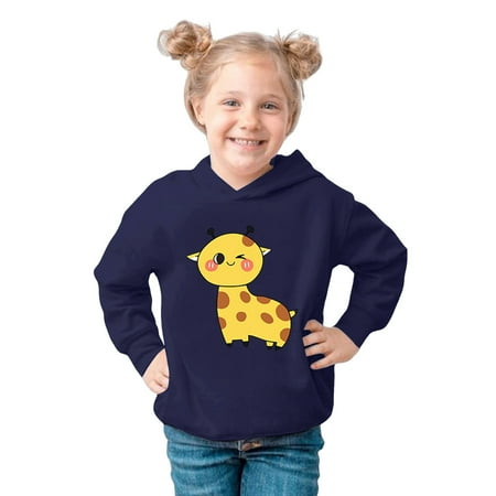 

LILIy Girls Sweatshirt Black Hoodie Kids Essential Hoodie Dark Blue 130