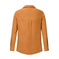 thumbnail image 5 of Inleife Plus Size Women's Long Sleeve Button Down Shirts with Classic Collar And Functional Pockets Orange XXL, 5 of 5