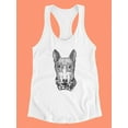 thumbnail image 3 of Hipster Dog Portrait Racerback Tank Women -Image by Shutterstock, Female Medium, 3 of 4