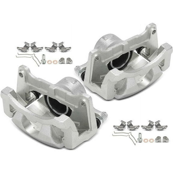 Front Brake Caliper Set 2 - Compatible with 2018 - 2023 Toyota Camry 2019 2020 2021 2022