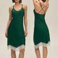 thumbnail image 2 of JGGSPWM Women's Sexy Lace Patchwork Suspender Nightdress Adjustable Straps for Relaxed Comfort Loungewear Nightdress Green XL, 2 of 8